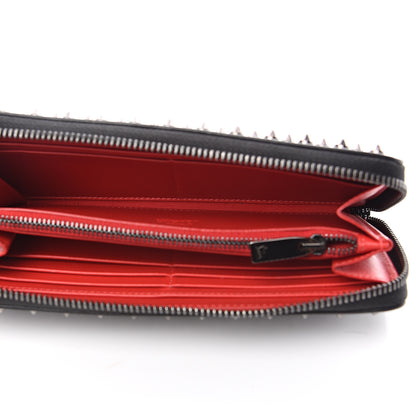 Christian Louboutin Calfskin Panettone Spiked Zip Around Wallet Black 4 of 9