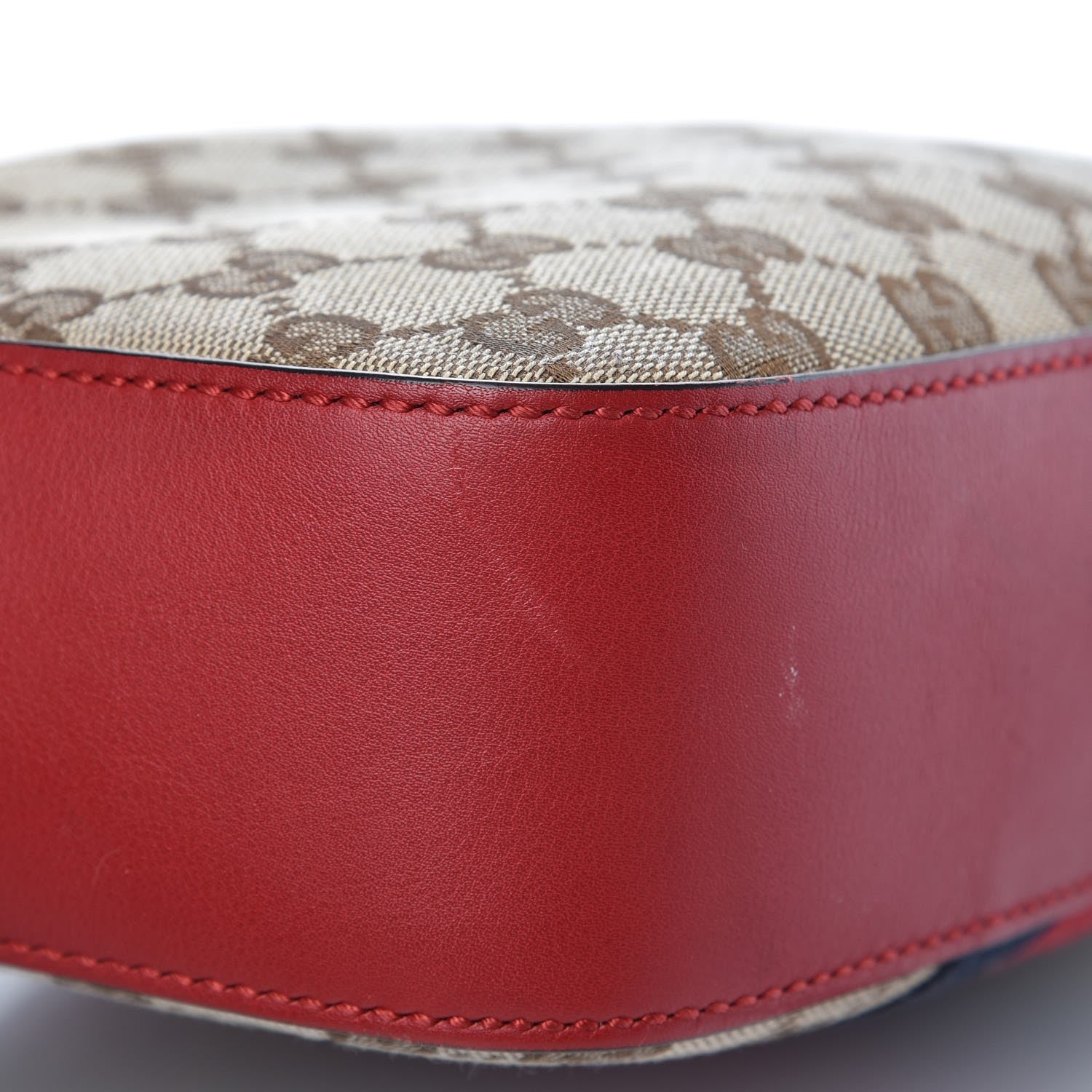 Gucci Monogram GG Supreme Web Small Webby Bee Shoulder Red 13 of 14