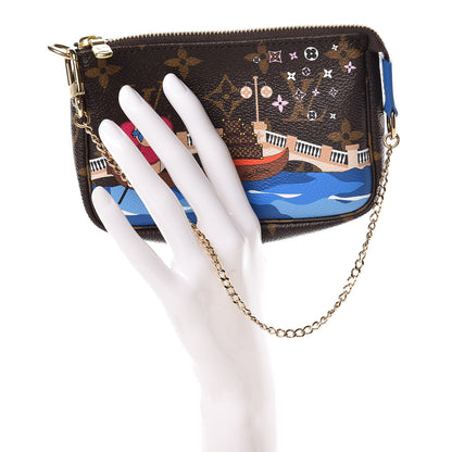 Louis Vuitton Monogram 2019 Christmas Animation Mini Venice Pochette Accessories Blue 2 of 8