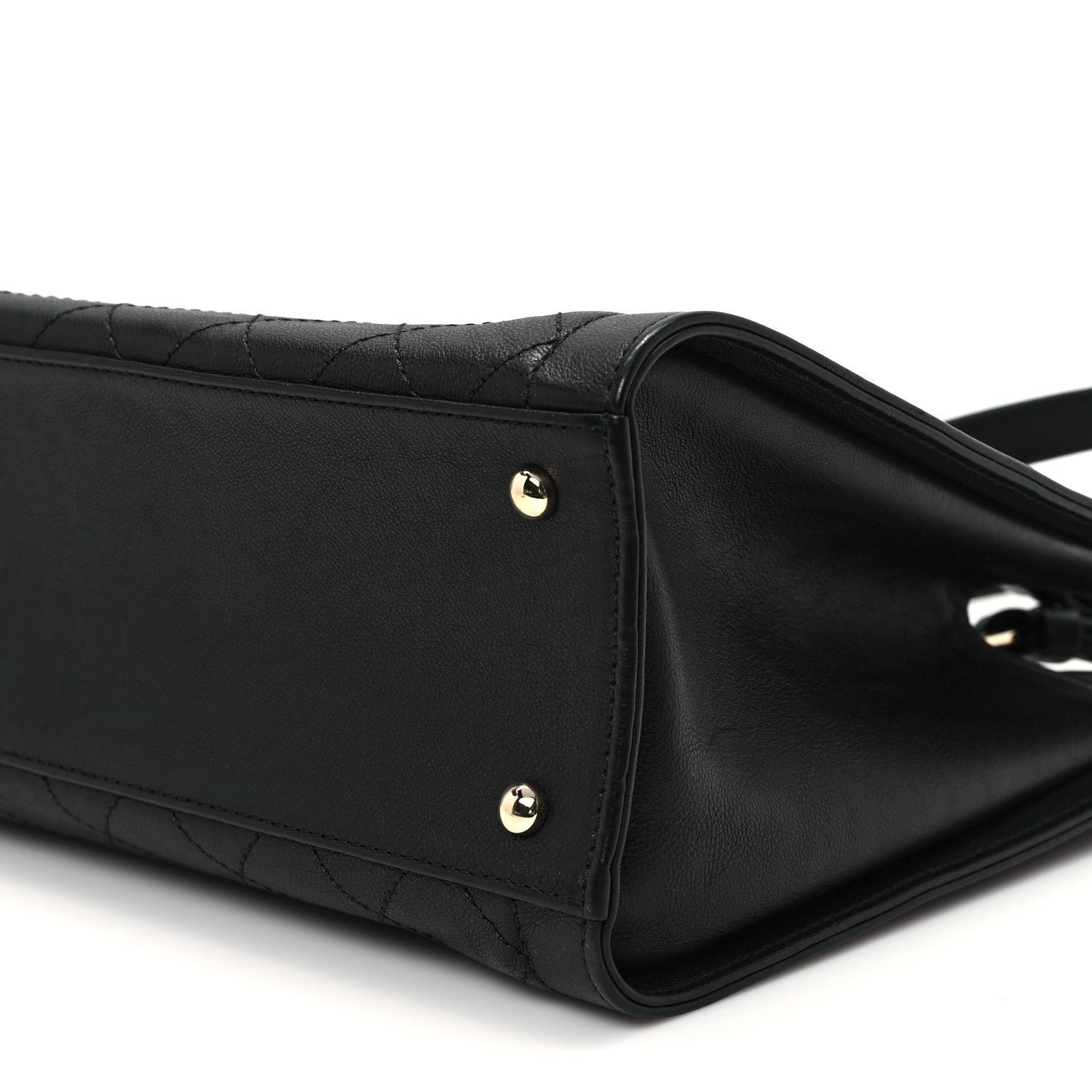 Chanel Grained Calfskin Stitched Large Label Click Shopper Tote Black 10 of 12