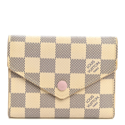 Louis Vuitton Damier Azur Victorine Wallet Rose Ballerine 1 of 8