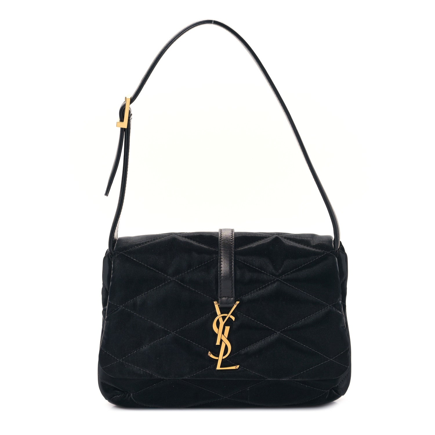 Saint Laurent Satin Quilted Le 57 Diamond Shoulder Bag Black 1 of 7