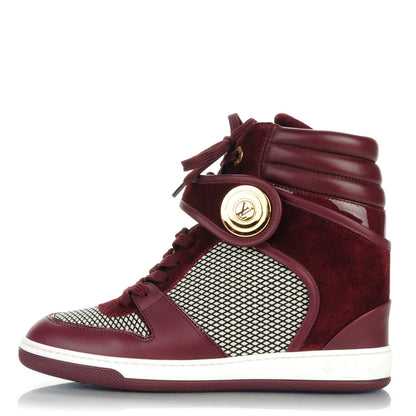 Louis Vuitton Calfskin Suede Postmark Wedge Sneakers 37.5 Bordeaux 1 of 7