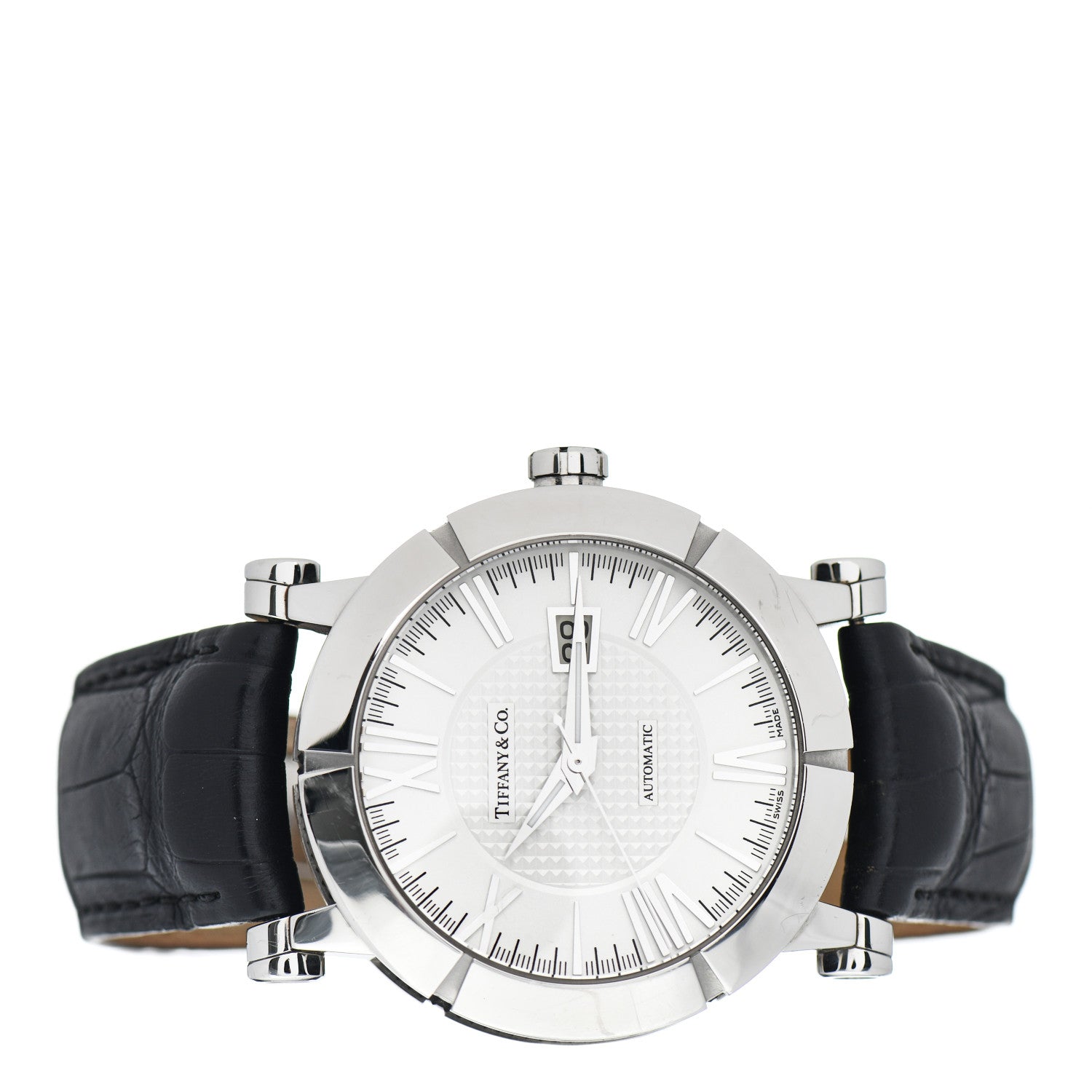 Tiffany Stainless Steel Alligator 42mm Atlas Automatic Watch 2 of 5