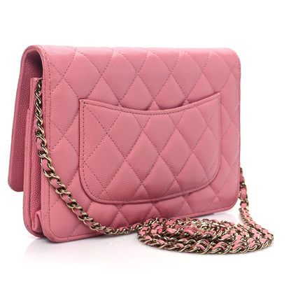 Chanel Caviar Quilted Wallet On Chain WOC Dark Pink 3 of 12