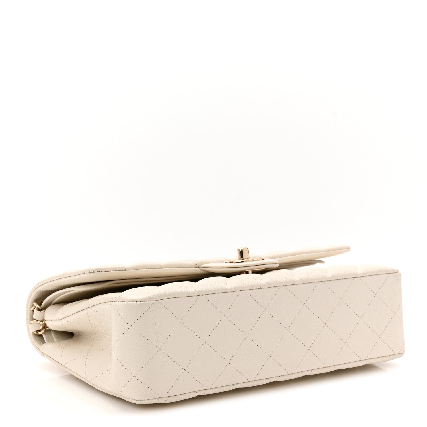 Chanel Caviar Quilted Medium Double Flap White 4 of 10