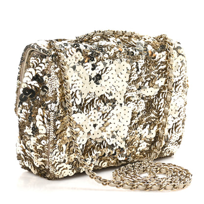 Chanel Sequin Small Single Flap Gold 3 of 11