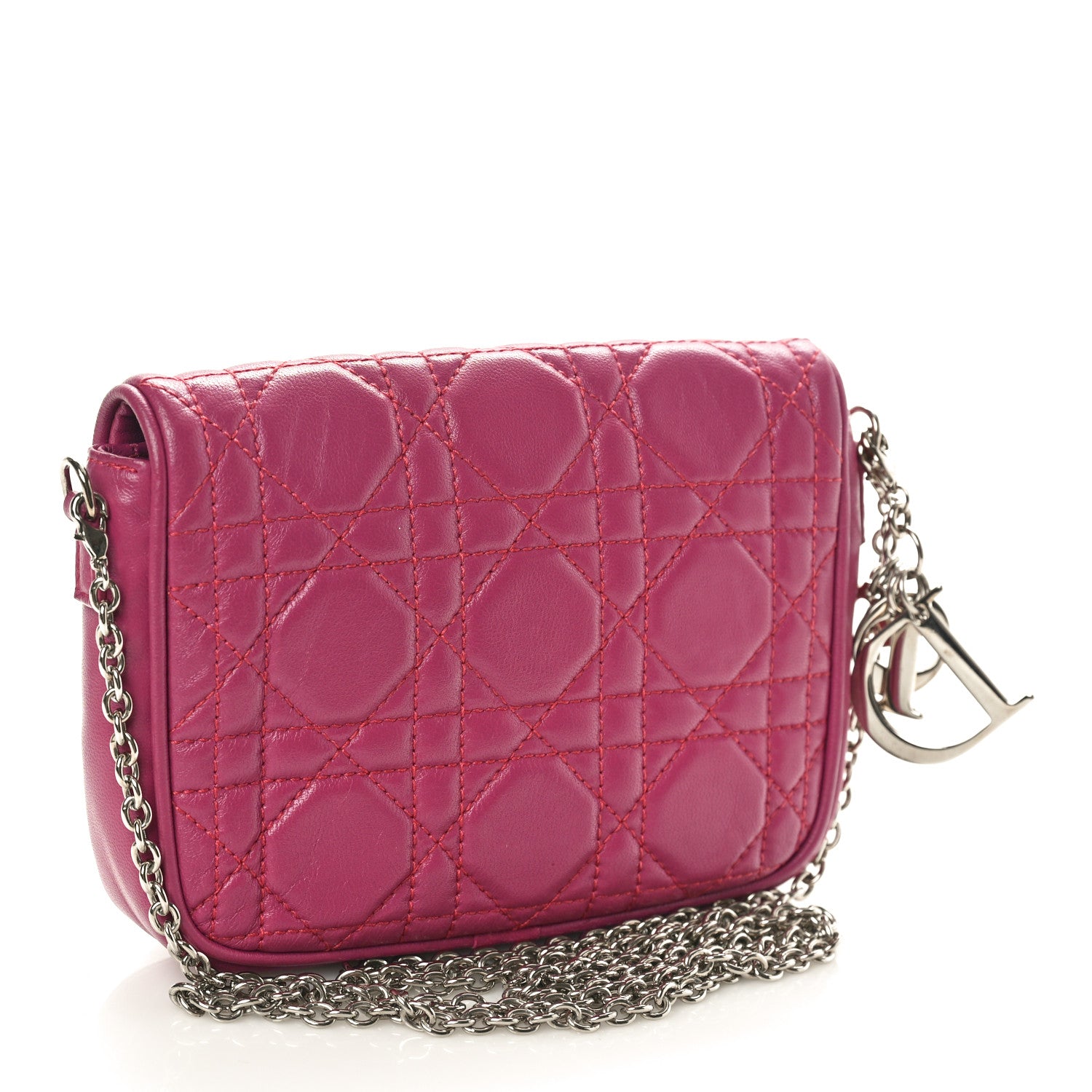 Christian Dior Lambskin Cannage Lady Dior Pochette Frambroise 3 of 9