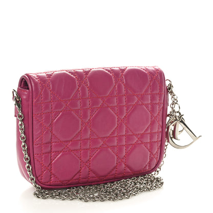 Christian Dior Lambskin Cannage Lady Dior Pochette Frambroise 3 of 9