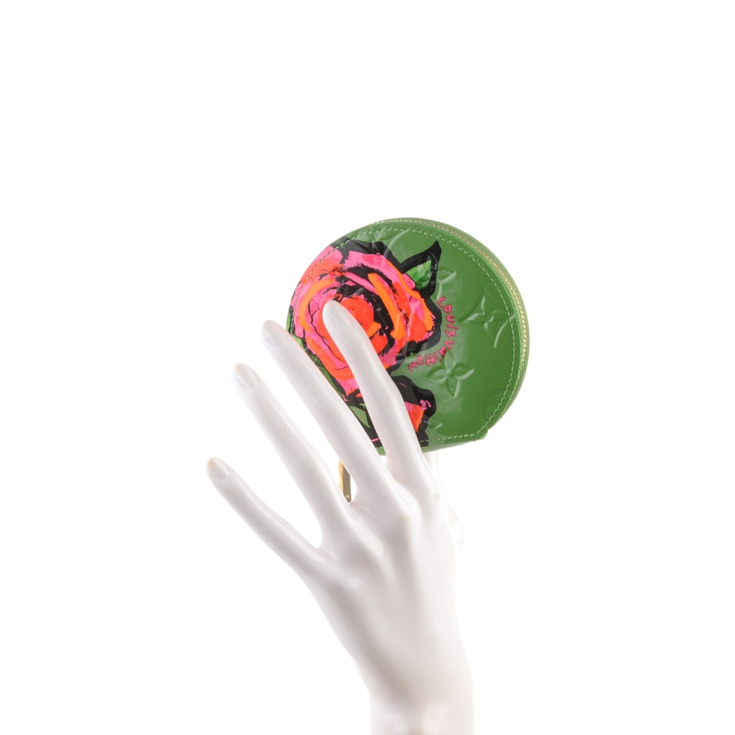 Vernis Roses Chapeau Coin Purse Vert Tonic