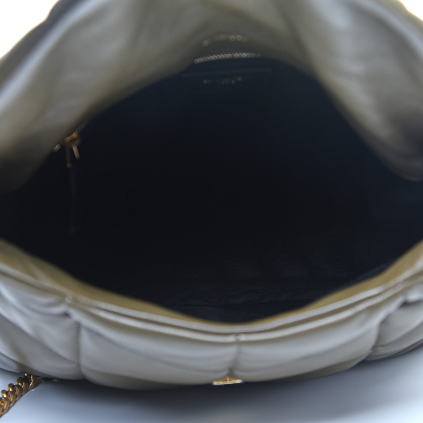 Lambskin Quilted Medium Loulou Puffer Monogram Chain Satchel Seaweed