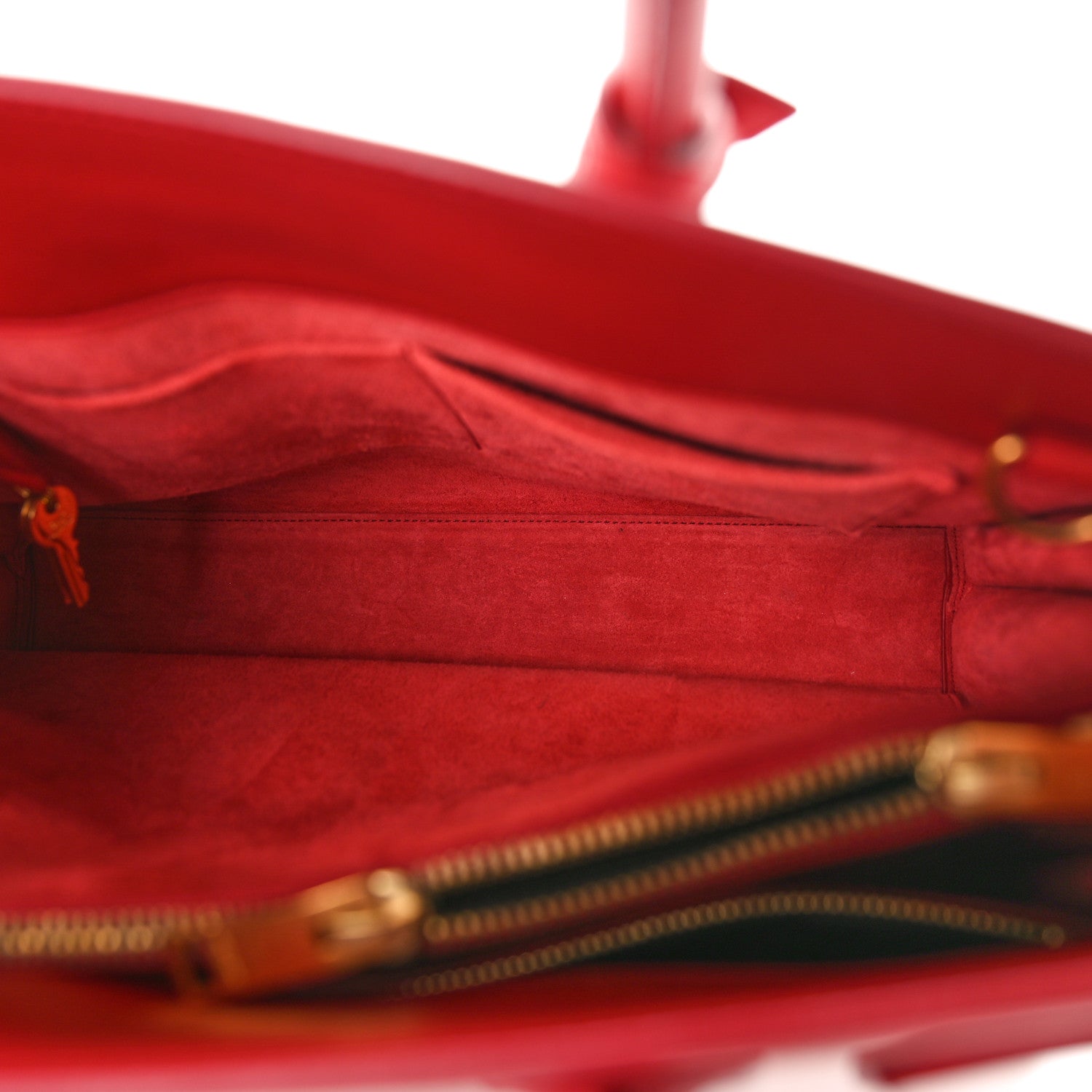 Saint Laurent Calfskin Small Sac De Jour Lipstick Red 5 of 11
