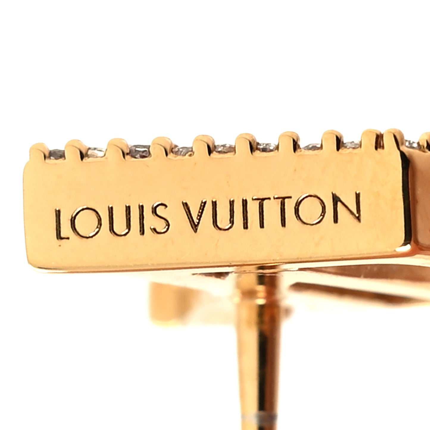 Metal Crystal LV Iconic Earrings Gold