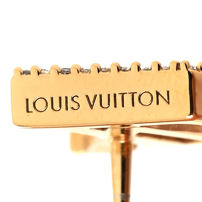 Louis Vuitton Metal Crystal LV Iconic Earrings Gold 4 of 5