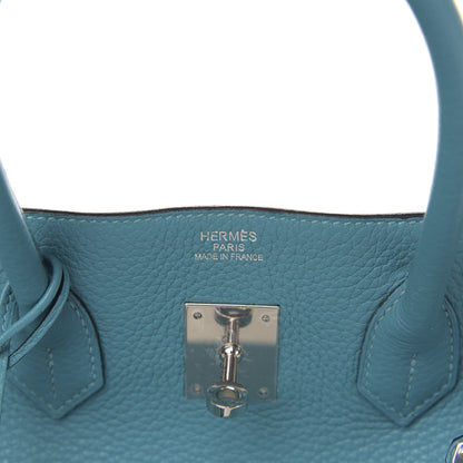 Hermes Taurillon Clemence Birkin 35 Turquoise 6 of 32