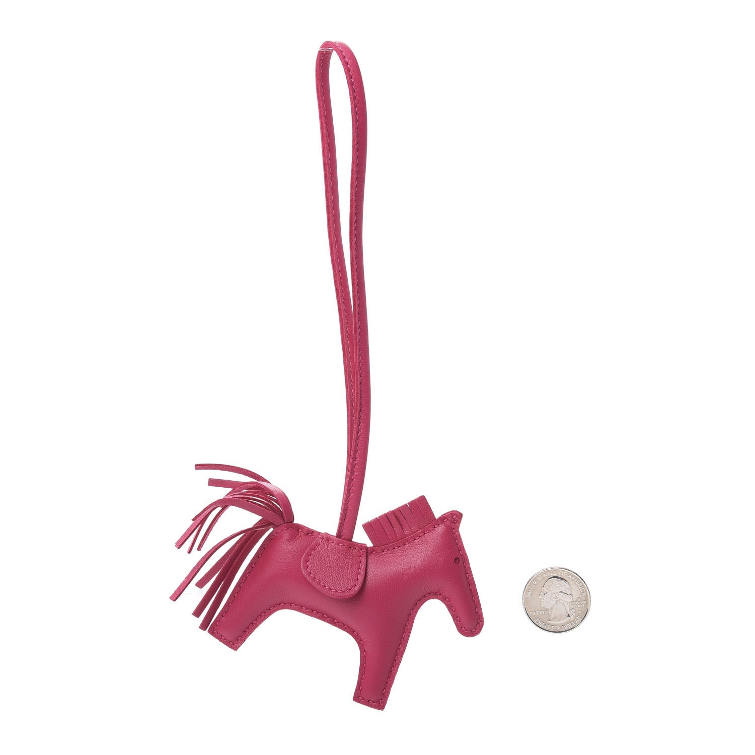 Hermes Milo Lambskin Grigri Rodeo Horse Bag Charm PM Rose Mexico 2 of 5