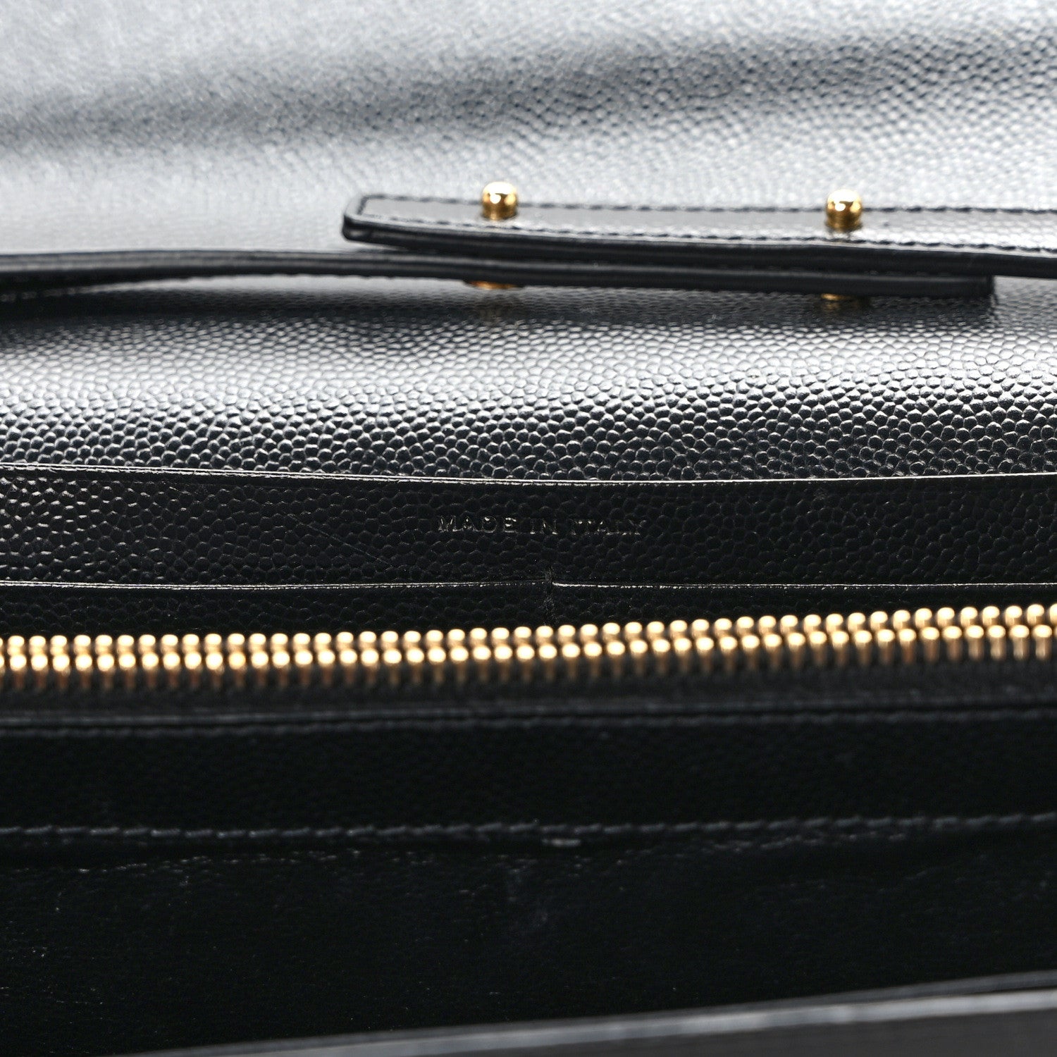 Saint Laurent Grain De Poudre Monogram Chain Wallet Black 7 of 15