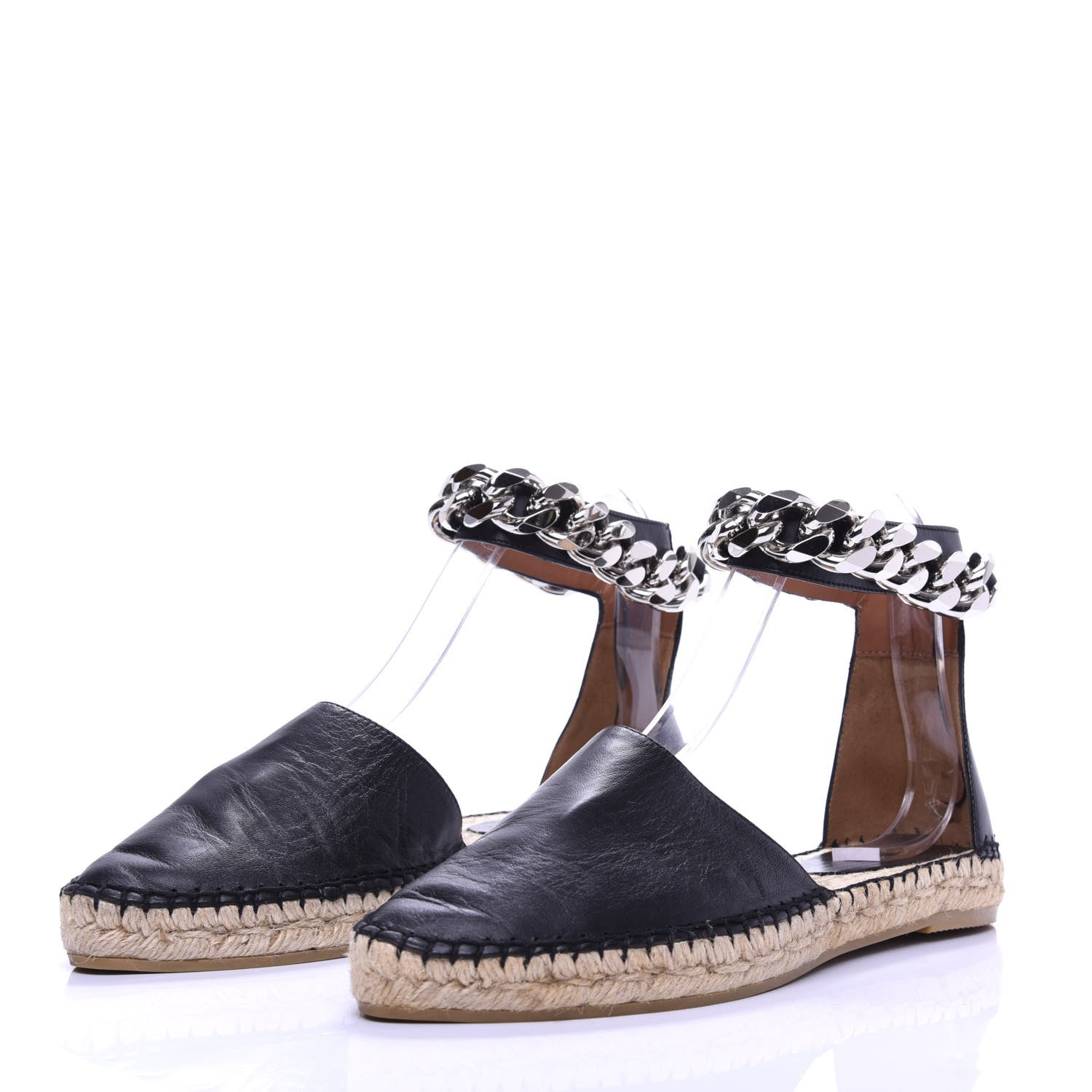 Givenchy Lambskin Ankle Chain Maremma Espadrilles 38 Black 3 of 9