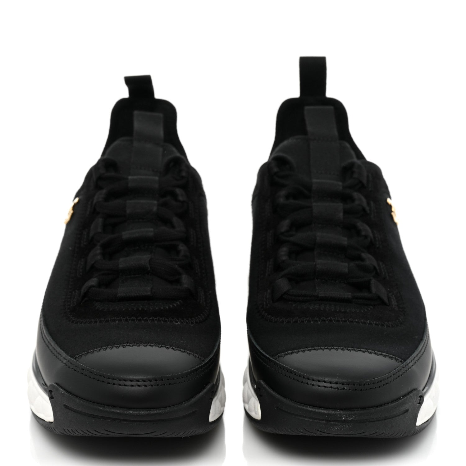 Chanel Velvet Calfskin Mixed Fibers CC Sneakers 37 Black 2 of 9