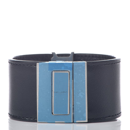 Saint Laurent Calfskin Monogram Bracelet Black 3 of 7