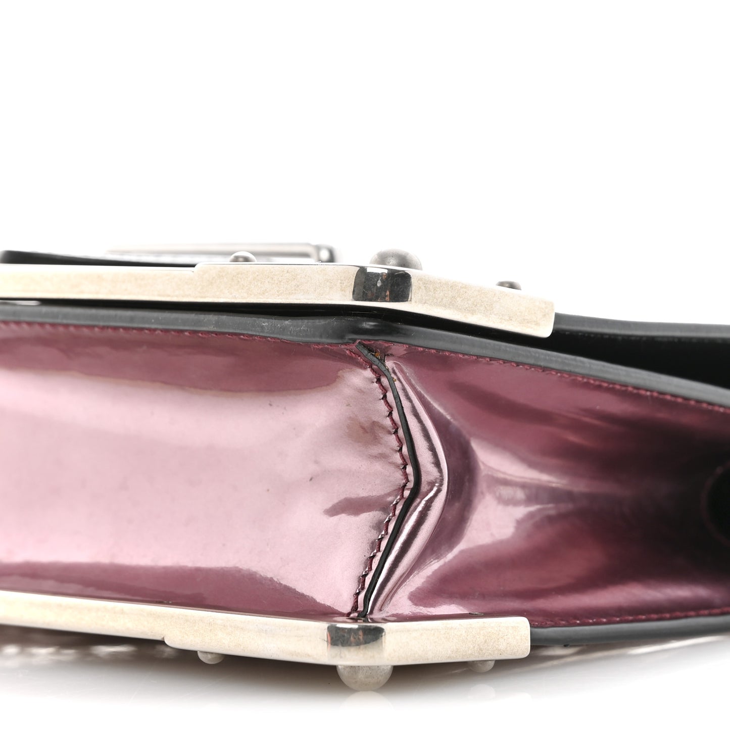 Metallic Vitello Saffiano Cahier Bag Ibisco Black