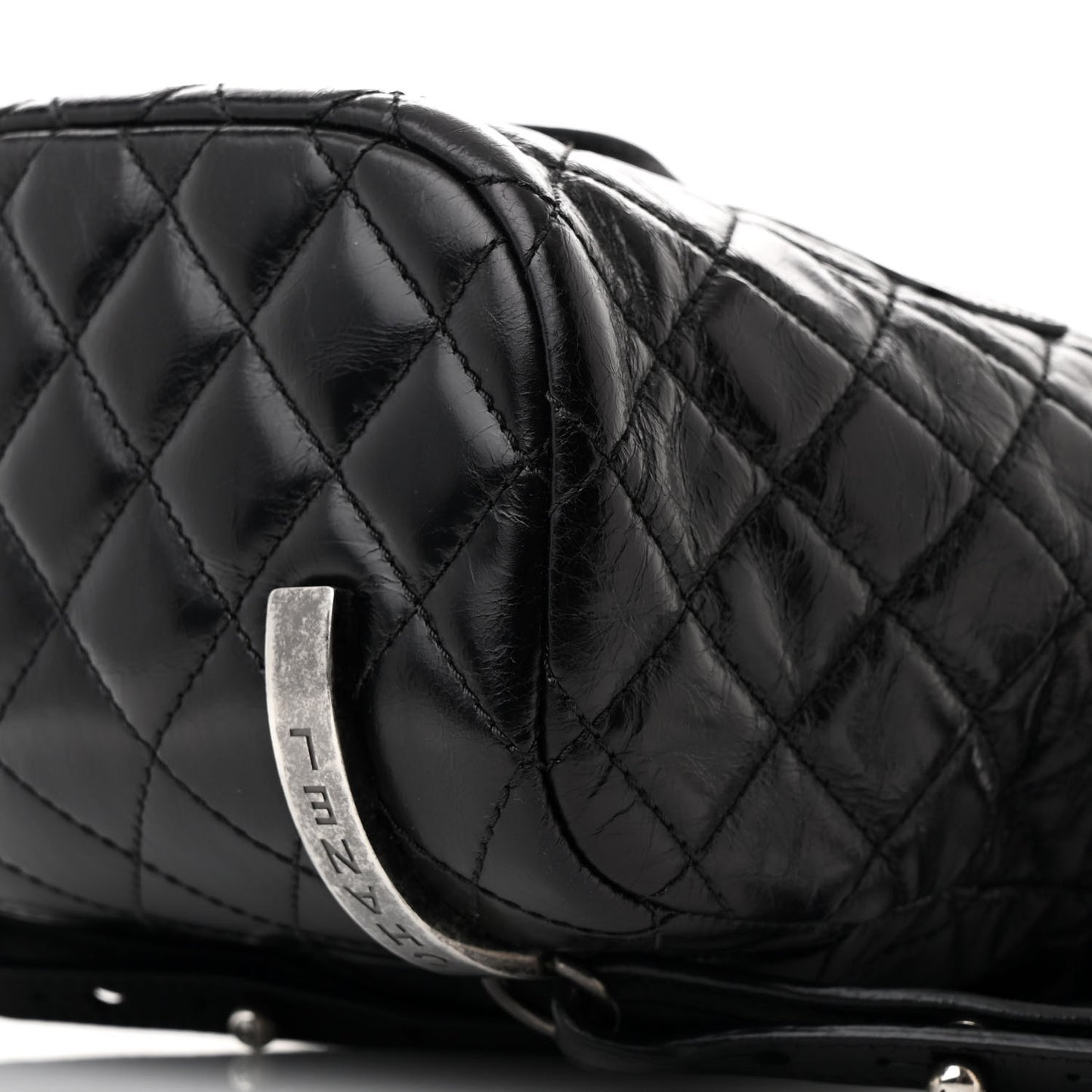 Glazed Calfskin Quilted Small Salzburg Mountain Backpack Black