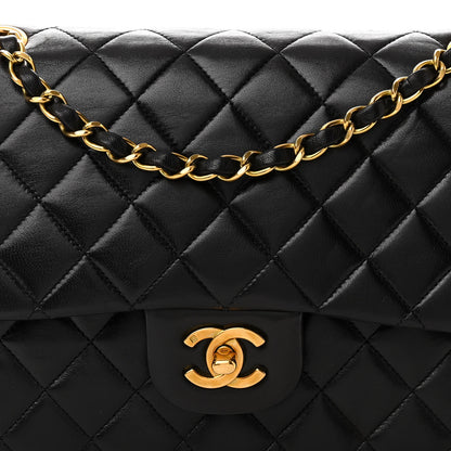 Chanel Lambskin Quilted Medium Double Flap Black 9 of 14
