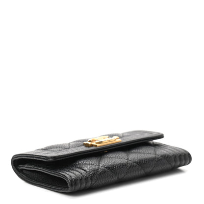 Chanel Caviar Quilted Boy Flap Card Holder Black 4 of 9