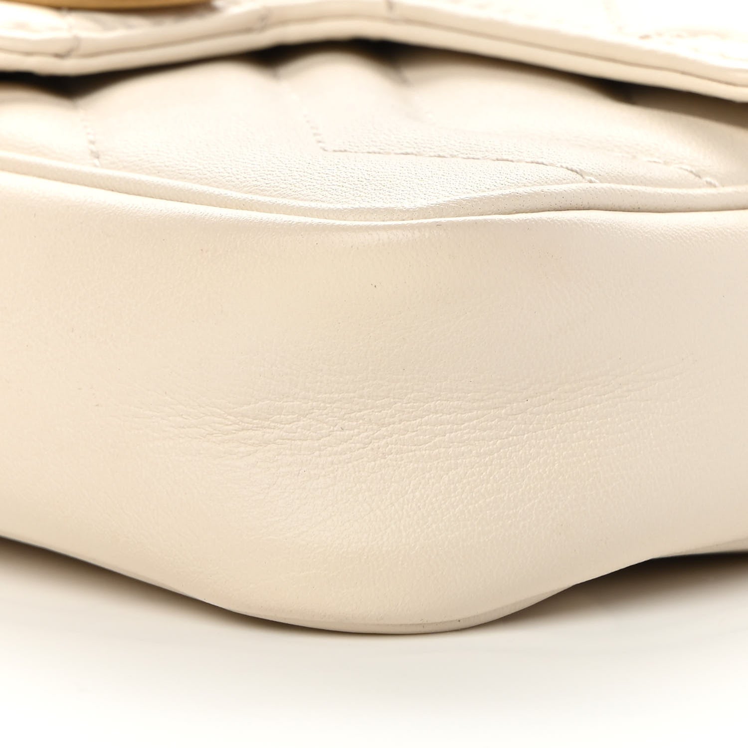 Gucci Calfskin Matelasse Super Mini GG Marmont Shoulder Bag White 10 of 16