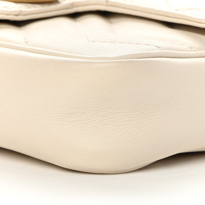 Gucci Calfskin Matelasse Super Mini GG Marmont Shoulder Bag White 10 of 16