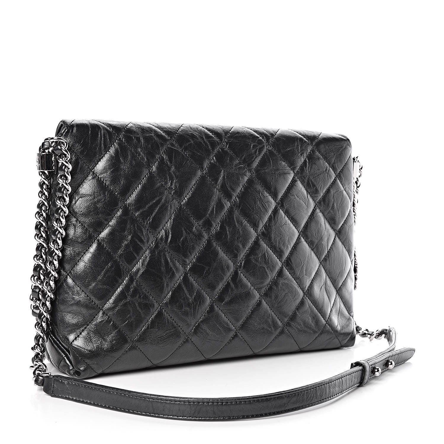 Chanel Crackled Aged Calfskin Big Bang Flap Black 3 of 10