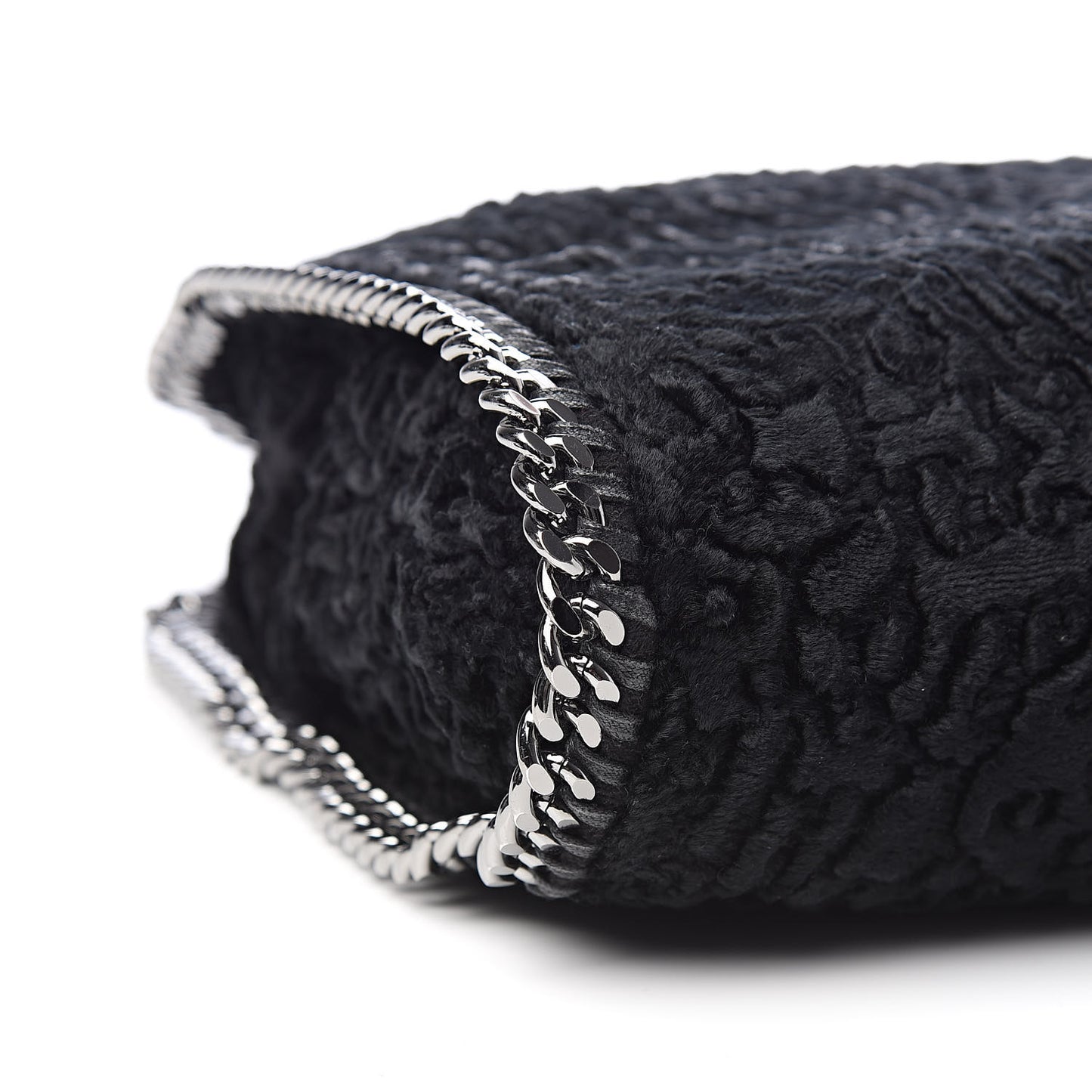 Crushed Velvet Small Falabella Tote Black