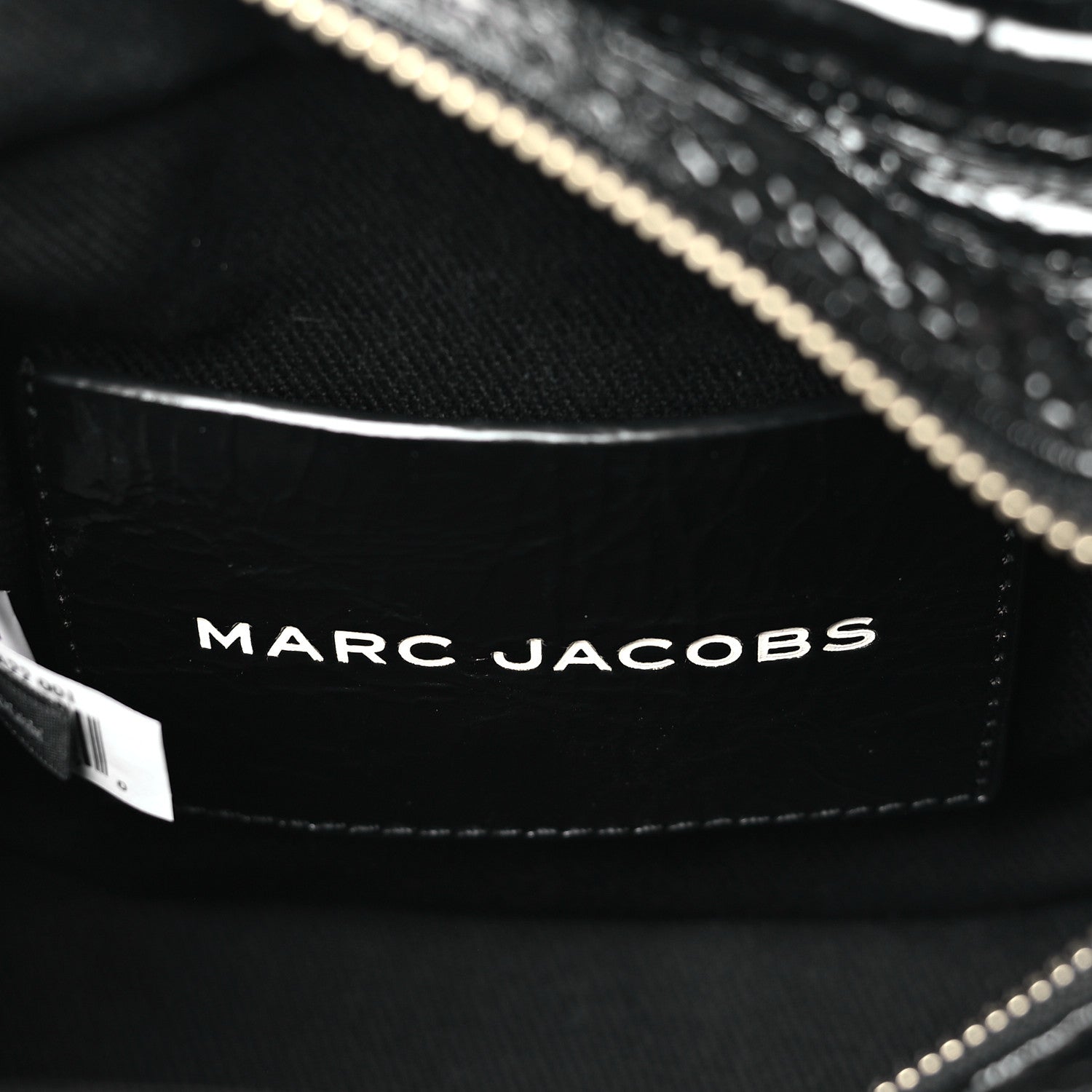 Marc Jacobs Shiny Crinkled Calfskin Mini The Tote Bag Black 5 of 8