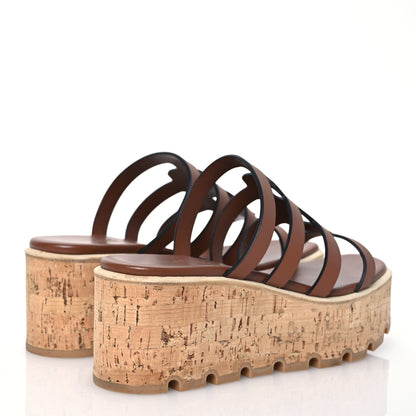 Hermes Calfskin Cork Isabella 30 Sandals 37 Gold 4 of 14