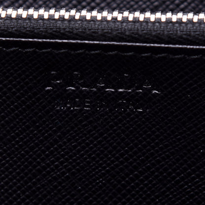 Prada Saffiano Zip Around Wallet Black 8 of 9