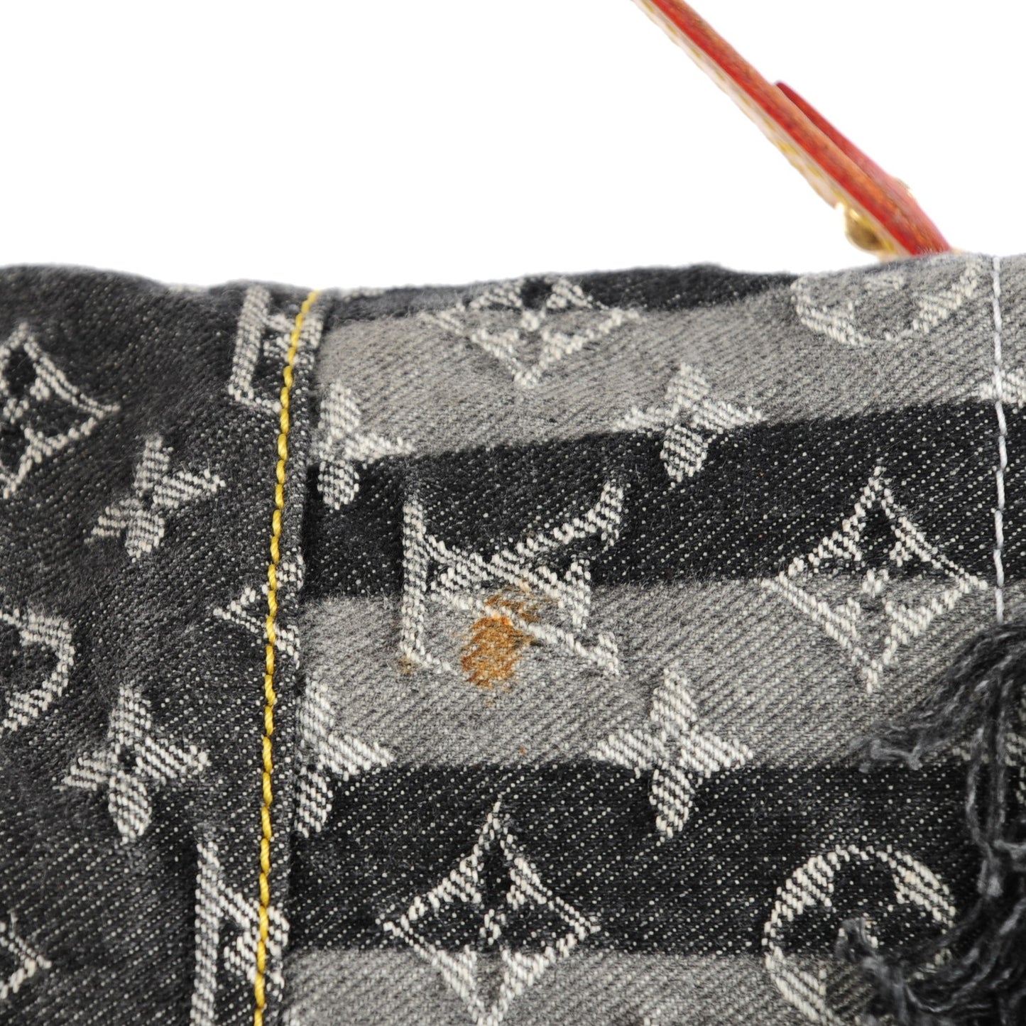 Denim Patchwork Posty Messenger Bag Gris