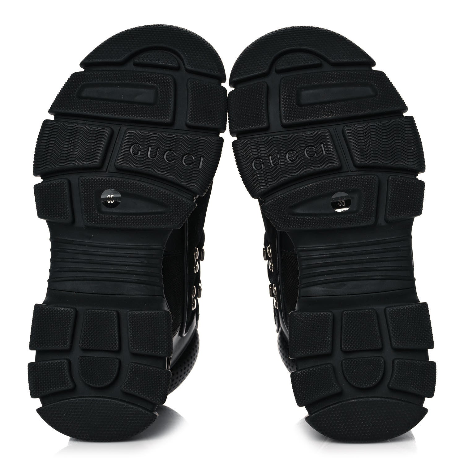 Gucci X SEGA Calfskin Suede Technical Canvas Womens Flashtrek High-Top Sneakers 35 Black 5 of 9