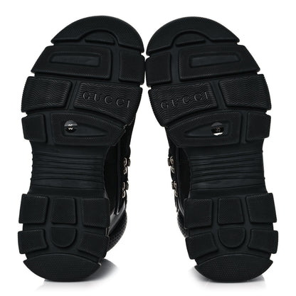 Gucci X SEGA Calfskin Suede Technical Canvas Womens Flashtrek High-Top Sneakers 35 Black 5 of 9