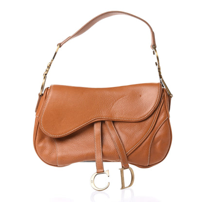 Christian Dior Calfskin Double Saddle Bag Brown 1 of 4