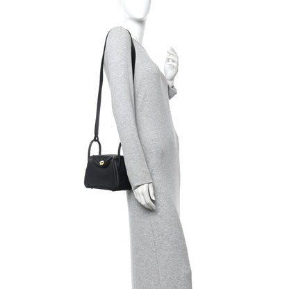 Hermes Taurillon Clemence Mini Lindy 20 Black 2 of 11