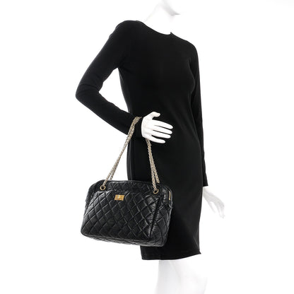 Chanel Aged Calfskin Quilted Large Reissue Camera Case Black 2 of 9