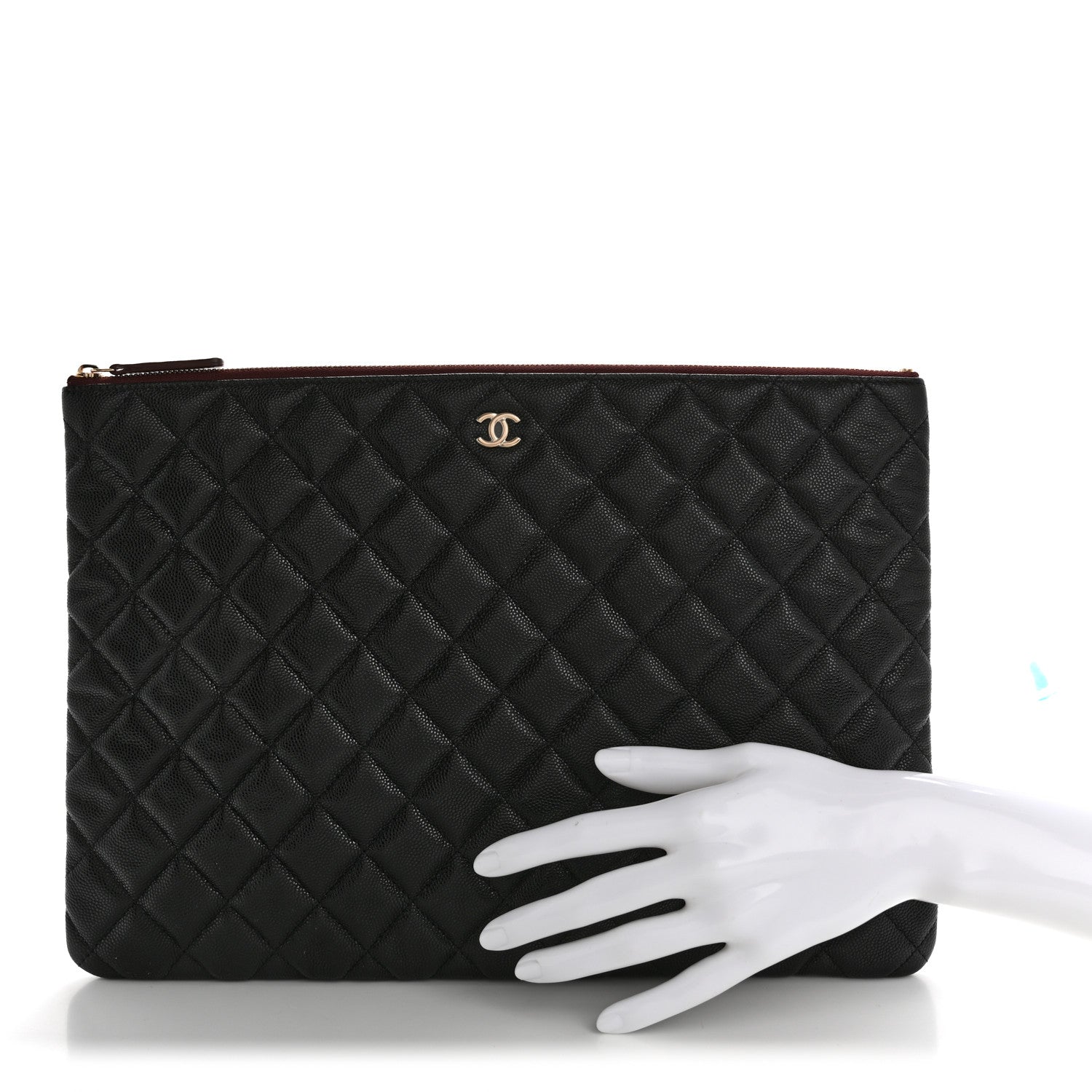 Chanel Caviar Quilted Large Cosmetic Case Black 2 of 7