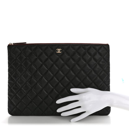 Chanel Caviar Quilted Large Cosmetic Case Black 2 of 7