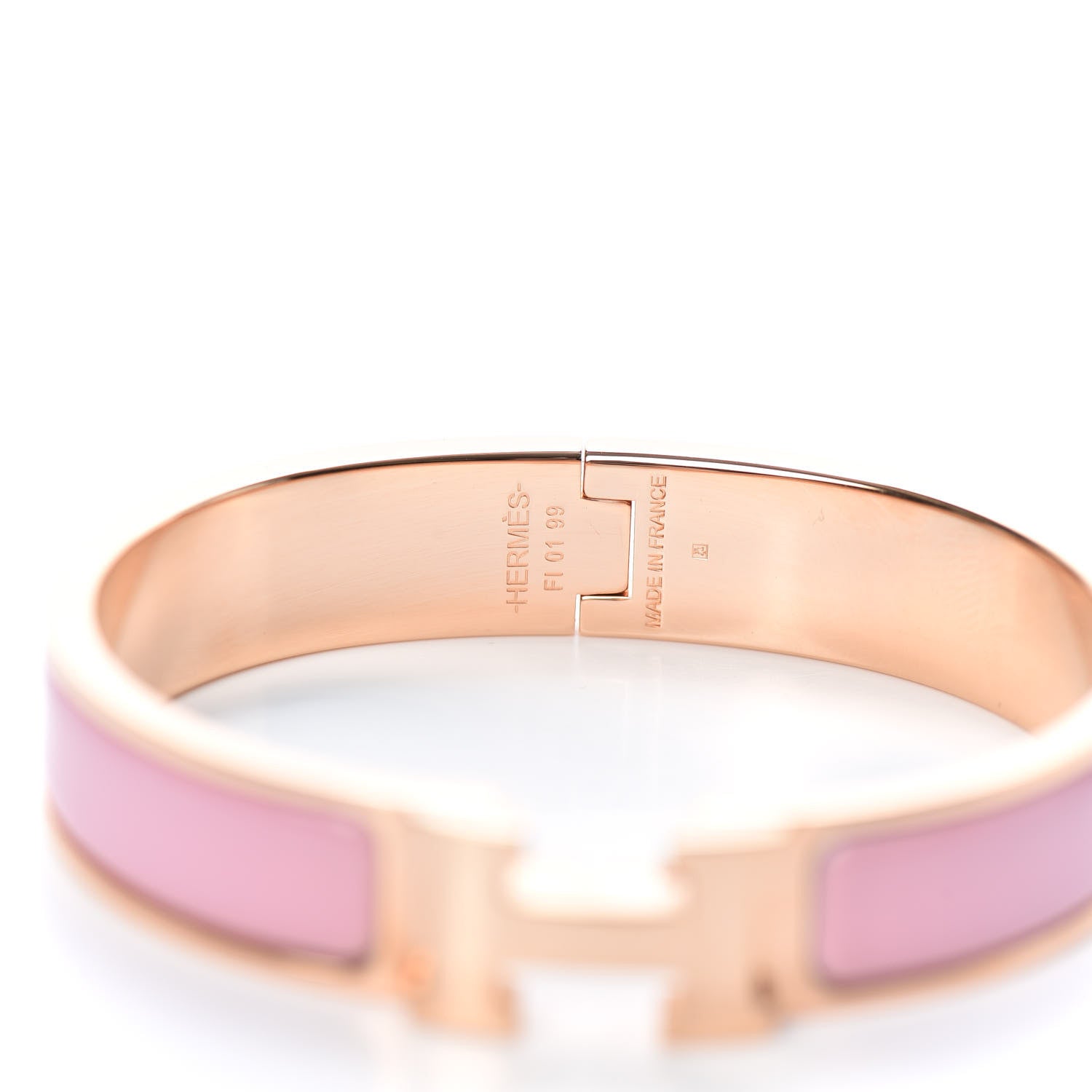 Hermes Enamel Narrow Clic Clac H Bracelet PM Rose Delirium 5 of 6