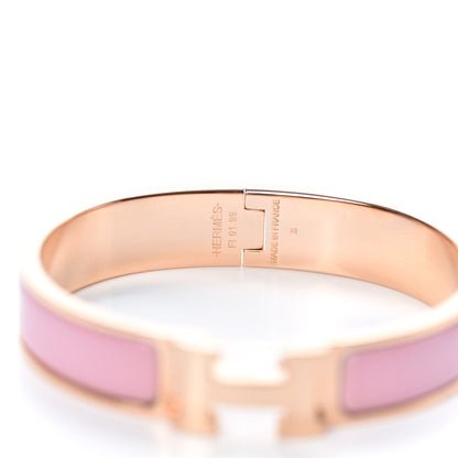 Hermes Enamel Narrow Clic Clac H Bracelet PM Rose Delirium 5 of 6