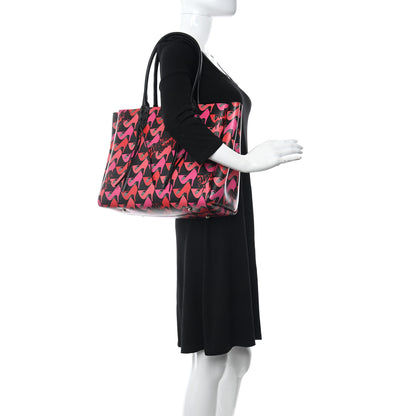 Lanvin Calfskin Shoe Printed Small Shopper Black 2 of 10