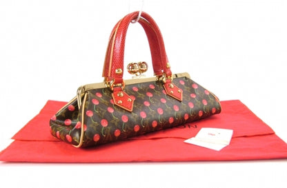 Louis Vuitton Monogram Cerises Lizard Sac Fermoir GM 3 of 9