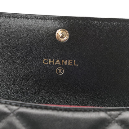 Chanel Shiny Goatskin Quilted Chanel 19 Flap Coin Purse With Chain Black 6 of 12