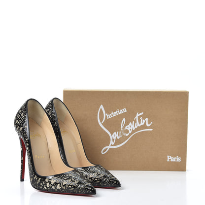 Christian Louboutin Patent Lace Glitter So Pretty 120 Pumps 37 Black 9 of 9
