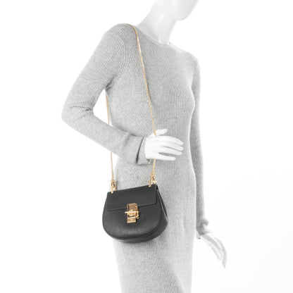Chloe Grained Lambskin Mini Drew Shoulder Bag Black 2 of 7